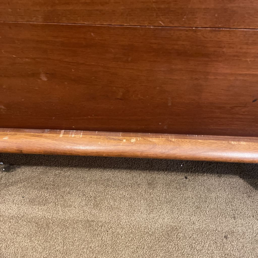 Lane Vintage Walnut and Burlwood Five Drawer Dresser