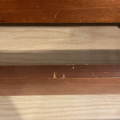 Lane Vintage Walnut and Burlwood Five Drawer Dresser