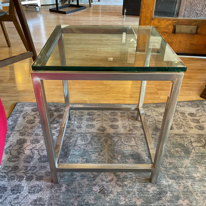 Square Glass Top Side Table