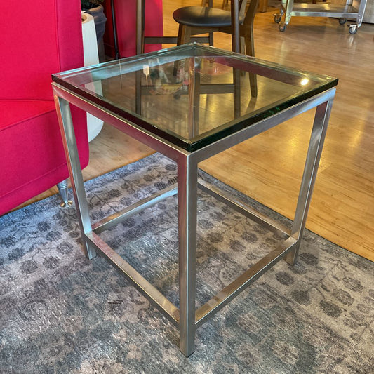 Square Glass Top Side Table