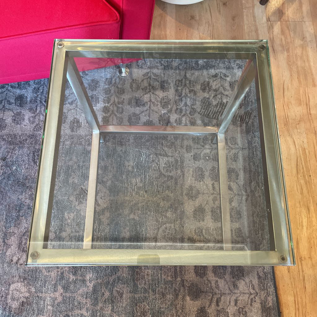 Square Glass Top Side Table
