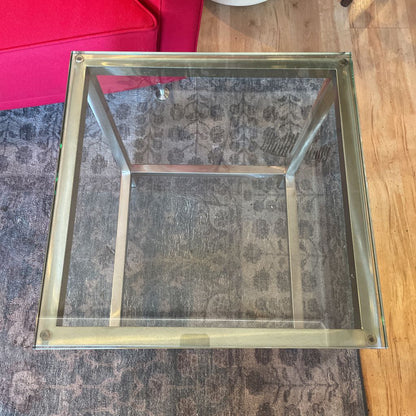 Square Glass Top Side Table