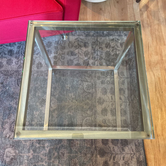 Square Glass Top Side Table