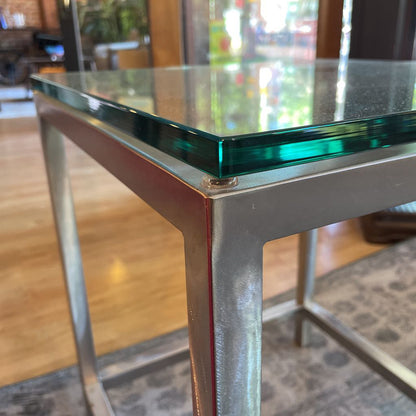Square Glass Top Side Table