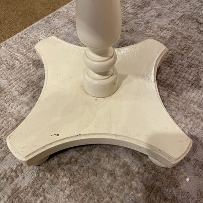 Marble Top & White Painted Wood Side Table