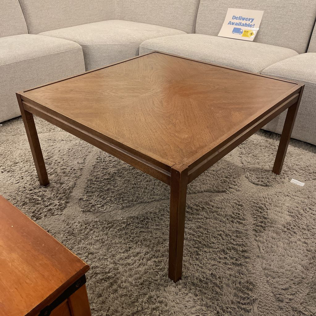 Square Vintage Bookmatch Coffee Table