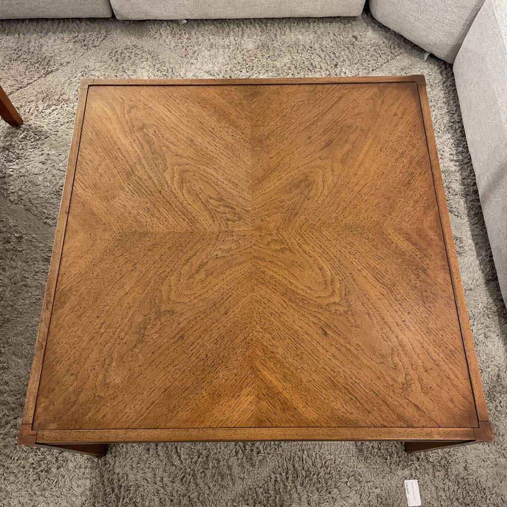 Square Vintage Bookmatch Coffee Table