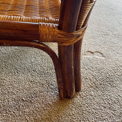 Woven Bamboo Glass Top Side Table C SIDE TABLES
