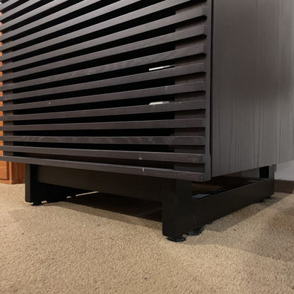 BDI Narrow Black Slatted Front Media Cabinet