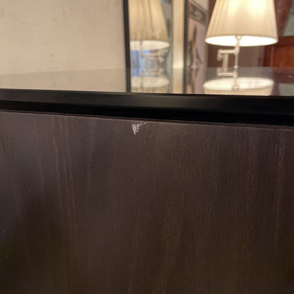 BDI Narrow Black Slatted Front Media Cabinet