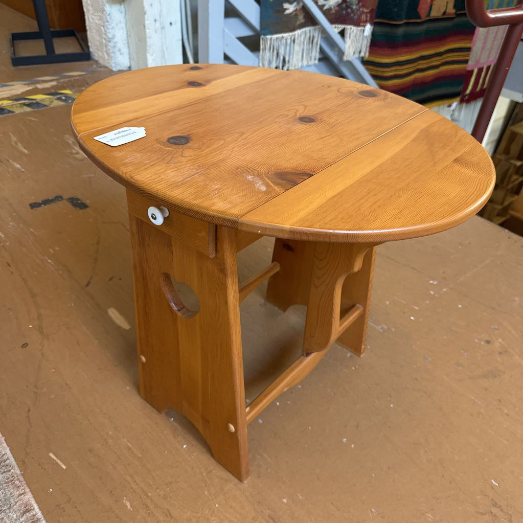 Small Occasional Table With Fold Up Leaves And Drawers C SIDE TABLES