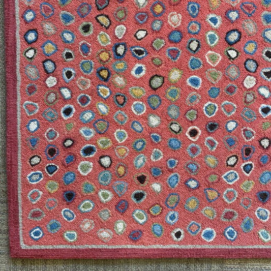 Contemporary Pink Multicolor Polka Dot Rug RUGS