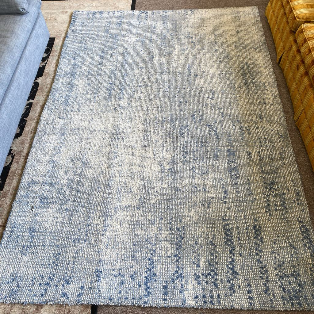 WEST ELM Contemporary Blue & White Textured Rug