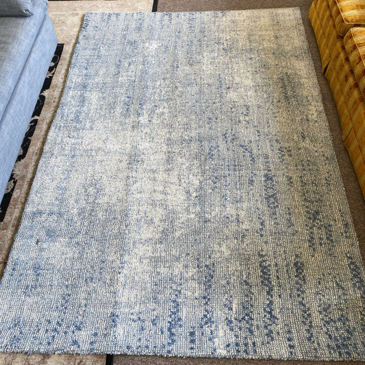 WEST ELM Contemporary Blue & White Textured Rug