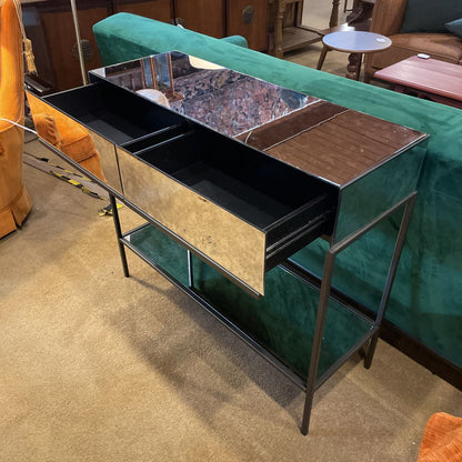 Two Drawer Mirrored Console Table