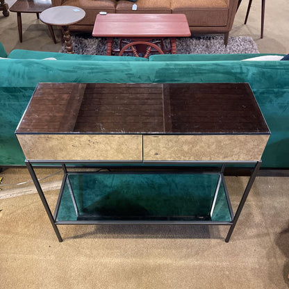 Two Drawer Mirrored Console Table