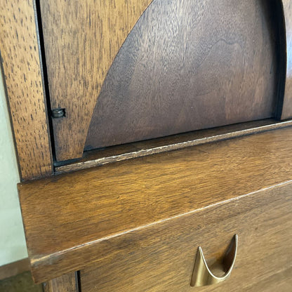 Broyhill Brasilia Walnut MCM Gentlemens Dresser C HIGHBOYS