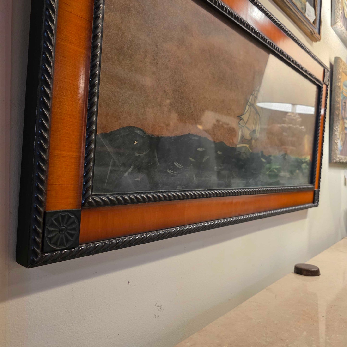 Sailboat Painting Under Glass