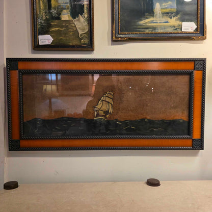 Sailboat Painting Under Glass