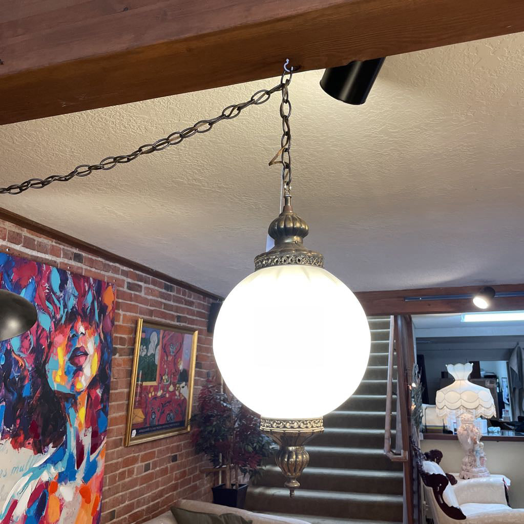 White Glass MC Swag Lamp LAMPS