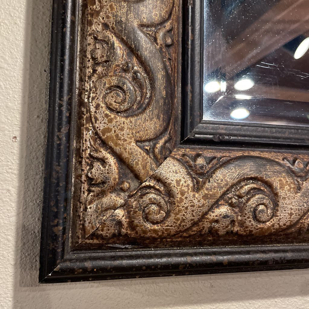 Bronze Swirl Ornate Square Wall Mirror