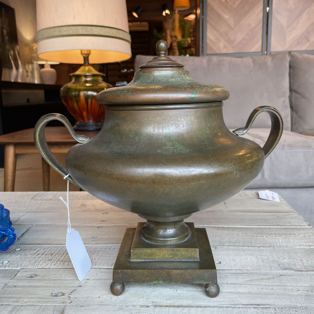 Verdigris Bronze 2 Handled Pot