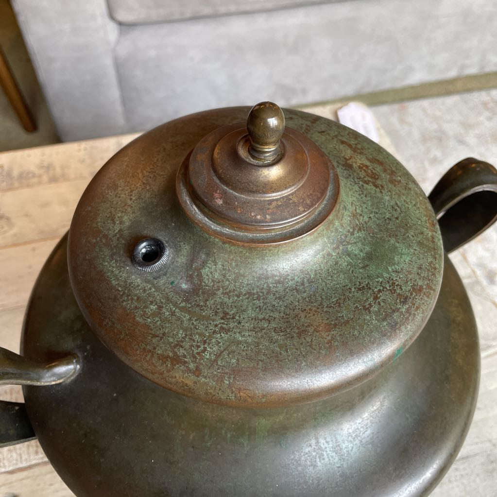 Verdigris Bronze 2 Handled Pot
