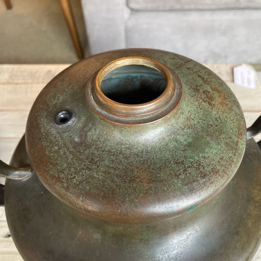 Verdigris Bronze 2 Handled Pot
