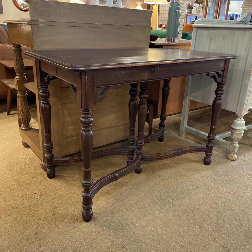 Vintage Dark Wood Louis XVI Style Console Table C CONSOLE TABLES