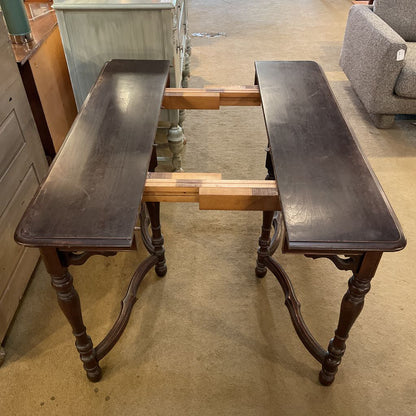 Vintage Dark Wood Louis XVI Style Console Table C CONSOLE TABLES