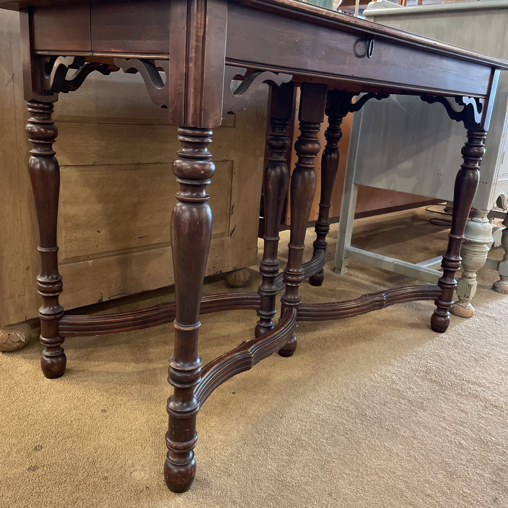 Vintage Dark Wood Louis XVI Style Console Table C CONSOLE TABLES