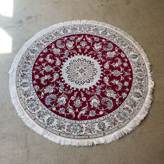 4.5" Vintage Red/White Persian Rug RUGS