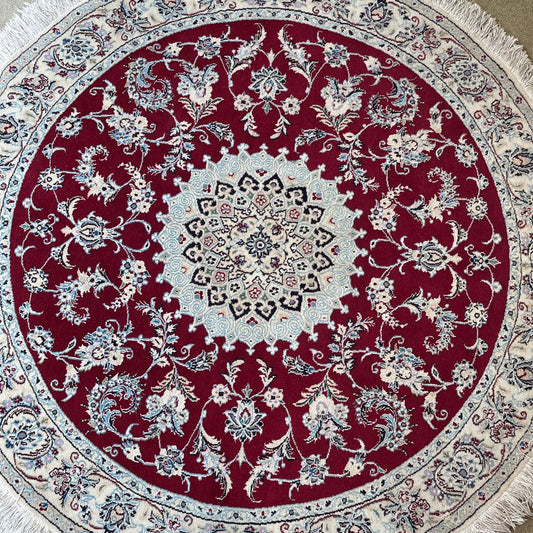 4.5" Vintage Red/White Persian Rug RUGS