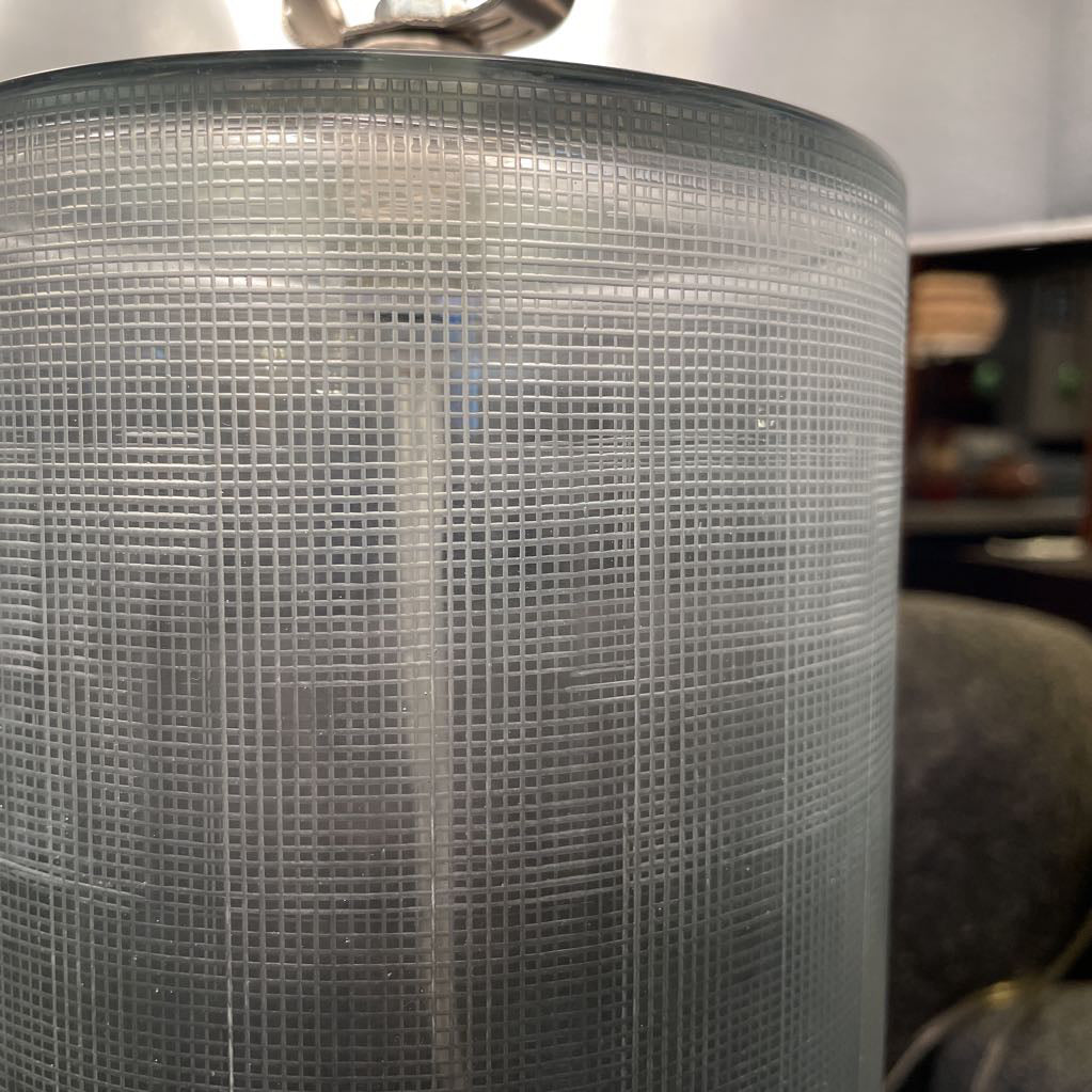 Tall Cylindrical Etched Glass Lamp