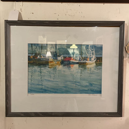 NOEL THOMAS (Local Artist) Boats at the Dock ILWACO