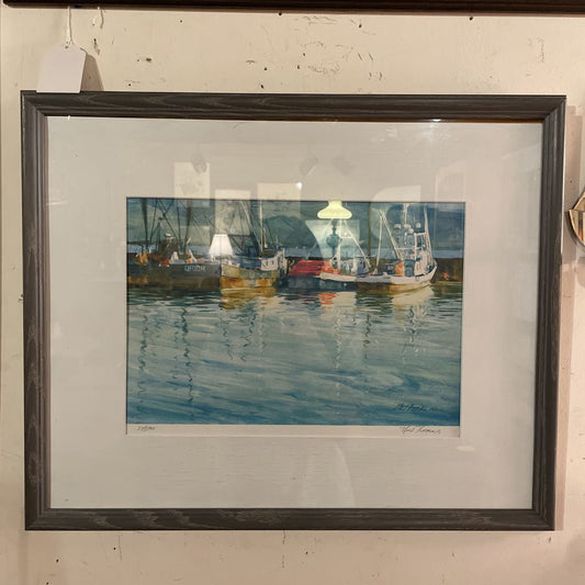 NOEL THOMAS (Local Artist) Boats at the Dock ILWACO