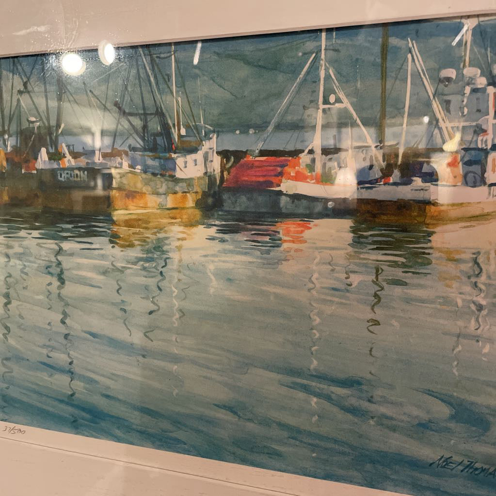 NOEL THOMAS (Local Artist) Boats at the Dock ILWACO