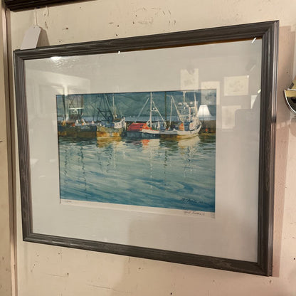 NOEL THOMAS (Local Artist) Boats at the Dock ILWACO