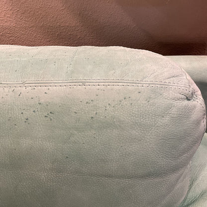 Green 2 Seat Leather Sofa (as is)