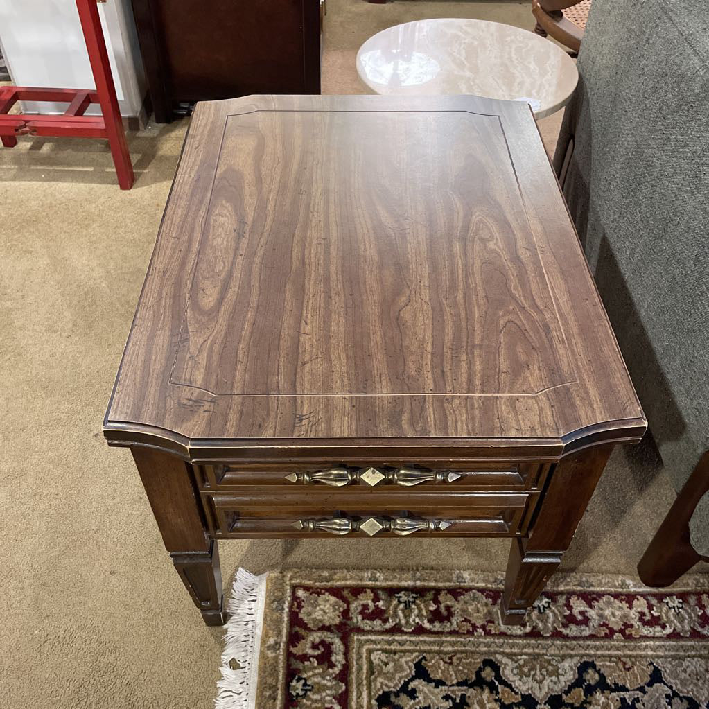 Spanish Revival Style Faux Double Drawer Sidetable C SIDE TABLES