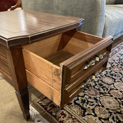 Spanish Revival Style Faux Double Drawer Sidetable C SIDE TABLES