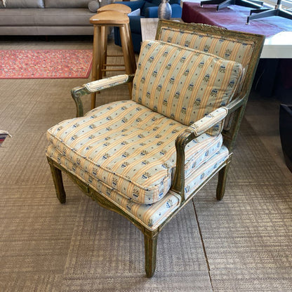French Antique Style Distressed Finish Armchair