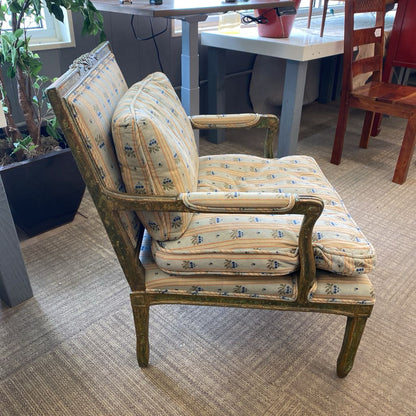 French Antique Style Distressed Finish Armchair