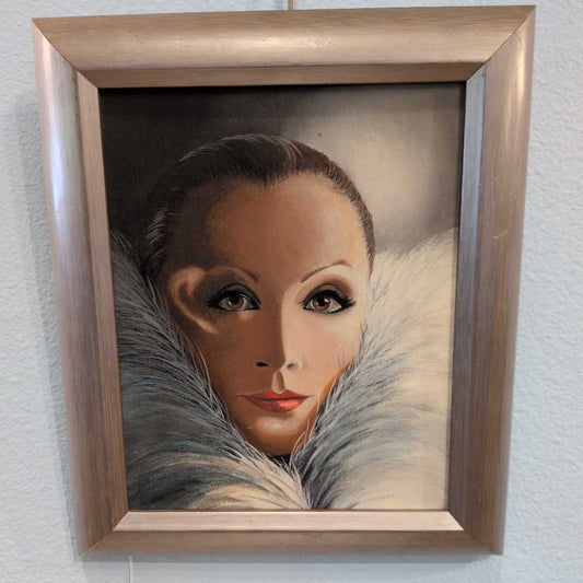Fabulous Diva in Feather Boa Portrait ART