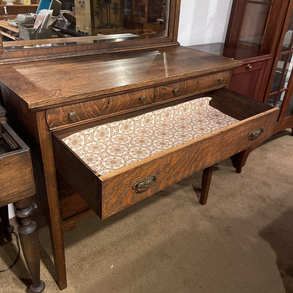 Quartersawn Oak Buffet w/ Mirror C SIDEBOARDS