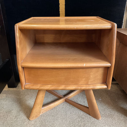 Heywood Wakefield Sculptural 1 Drawer Nightstand