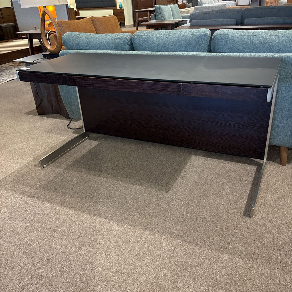 BDI Modern Glass Top Desk