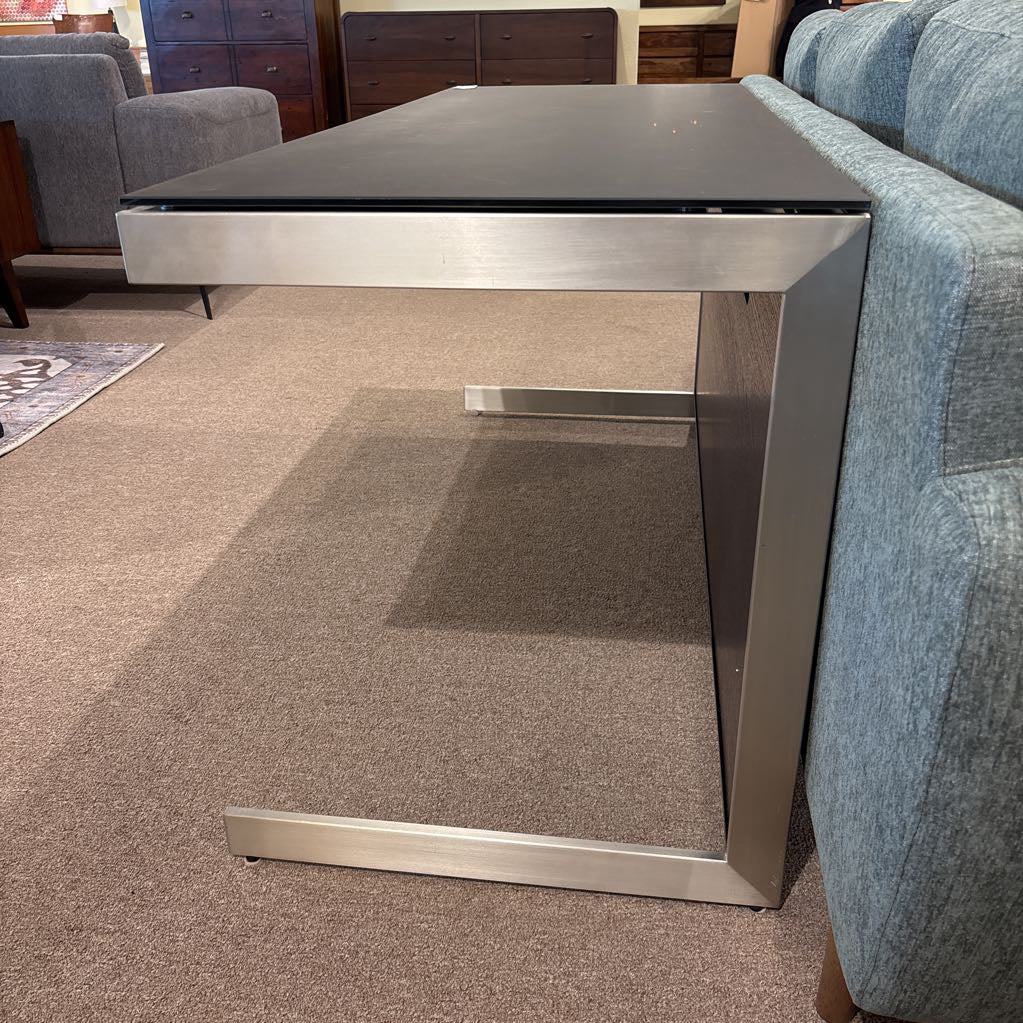 BDI Modern Glass Top Desk