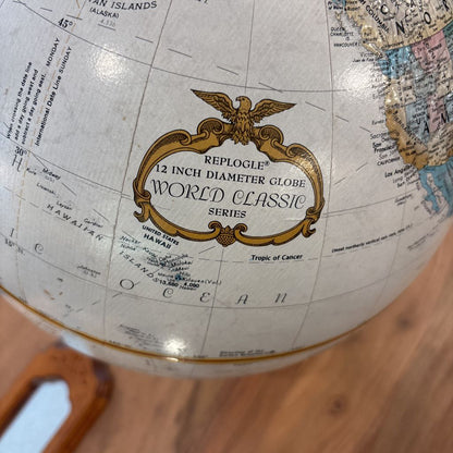 Globe on Wood Base Made in USA