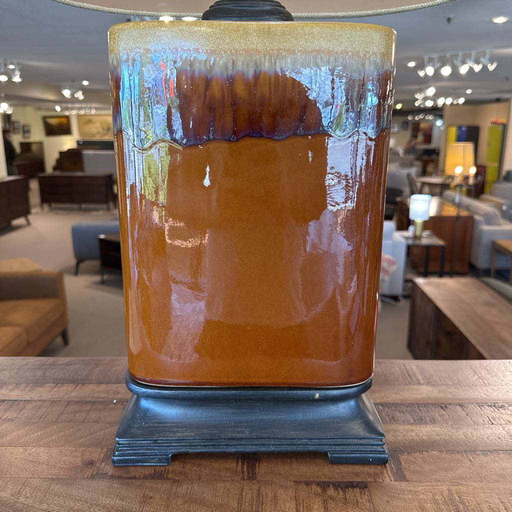 Brown Ceramic Drip Glaze Table Lamp